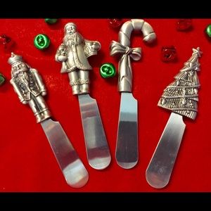 COPY - Stainless Steel pewter  4 PC Christmas Spreaders🌲